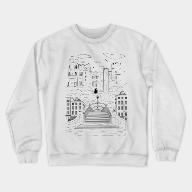 Dublin Ireland Vintage Hand Drawn City Sketch Crewneck Sweatshirt by jornvanhezik